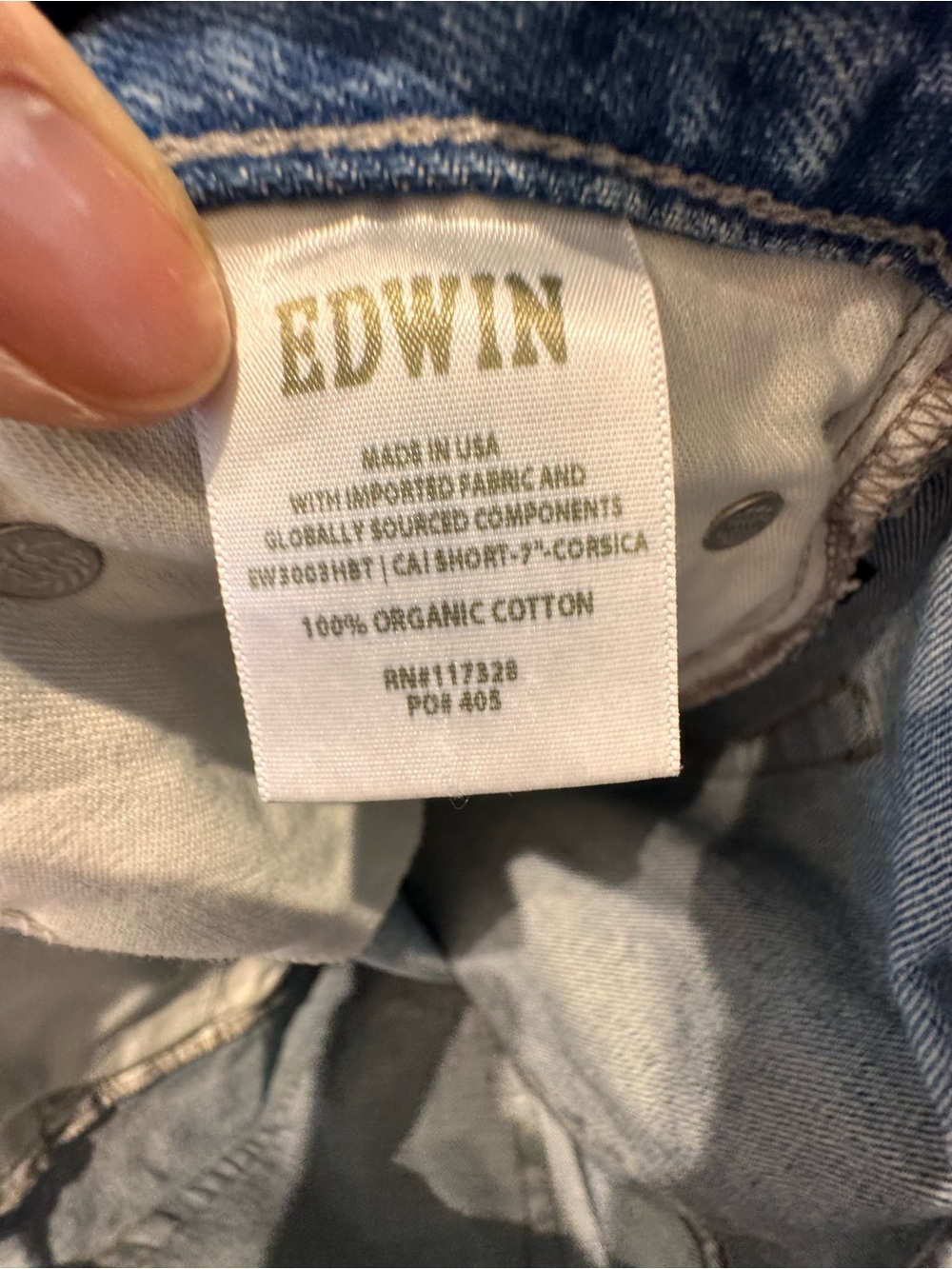 NWT Edwin Light Wash Mid-Rise Jean Shorts with Raw Hem - Picture 9 of 10